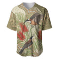 Australia Eastern Spinebill Baseball Jersey Aussie Honeyeater Bottlebrush Indigenous Art - Aussie Hoodie