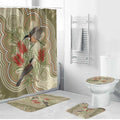 Australia Eastern Spinebill Bathroom Set Aussie Honeyeater Bottlebrush Indigenous Art - Aussie Hoodie