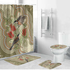 Australia Eastern Spinebill Bathroom Set Aussie Honeyeater Bottlebrush Indigenous Art - Aussie Hoodie