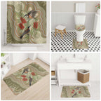 Australia Eastern Spinebill Bathroom Set Aussie Honeyeater Bottlebrush Indigenous Art - Aussie Hoodie