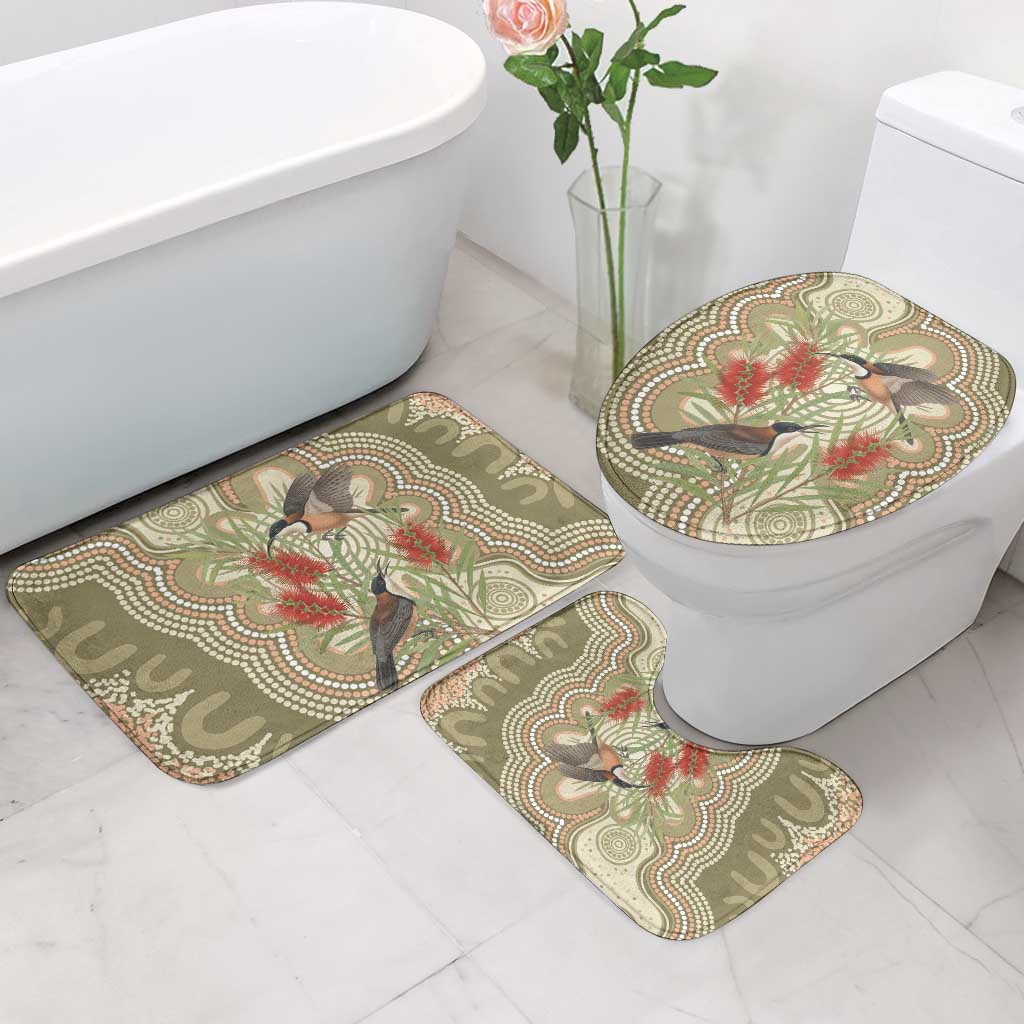 Australia Eastern Spinebill Bathroom Set Aussie Honeyeater Bottlebrush Indigenous Art - Aussie Hoodie