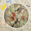 Australia Eastern Spinebill Beach Blanket Aussie Honeyeater Bottlebrush Indigenous Art - Aussie Hoodie