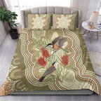 Australia Eastern Spinebill Bedding Set Aussie Honeyeater Bottlebrush Indigenous Art - Aussie Hoodie