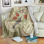 Australia Eastern Spinebill Blanket Aussie Honeyeater Bottlebrush Indigenous Art - Aussie Hoodie
