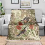 Australia Eastern Spinebill Blanket Aussie Honeyeater Bottlebrush Indigenous Art - Aussie Hoodie