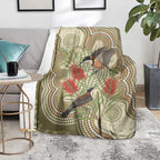 Australia Eastern Spinebill Blanket Aussie Honeyeater Bottlebrush Indigenous Art - Aussie Hoodie