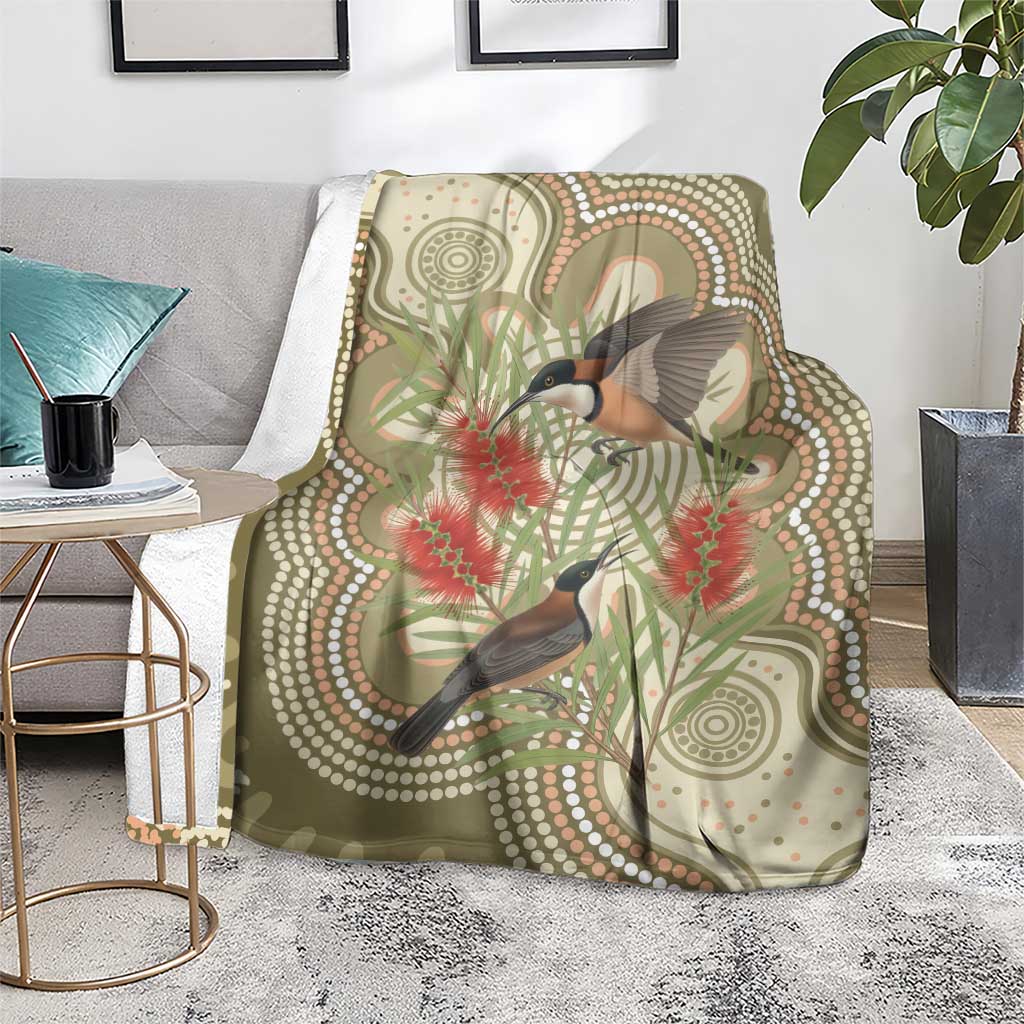 Australia Eastern Spinebill Blanket Aussie Honeyeater Bottlebrush Indigenous Art - Aussie Hoodie