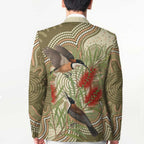 Australia Eastern Spinebill Blazer Aussie Honeyeater Bottlebrush Indigenous Art - Aussie Hoodie