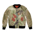 Australia Eastern Spinebill Bomber Jacket Aussie Honeyeater Bottlebrush Indigenous Art - Aussie Hoodie