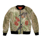 Australia Eastern Spinebill Bomber Jacket Aussie Honeyeater Bottlebrush Indigenous Art - Aussie Hoodie