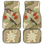Australia Eastern Spinebill Car Mats Aussie Honeyeater Bottlebrush Indigenous Art - Aussie Hoodie