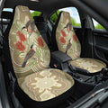 Australia Eastern Spinebill Car Seat Cover Aussie Honeyeater Bottlebrush Indigenous Art - Aussie Hoodie