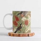 Australia Eastern Spinebill Ceramic Mug Aussie Honeyeater Bottlebrush Indigenous Art - Aussie Hoodie
