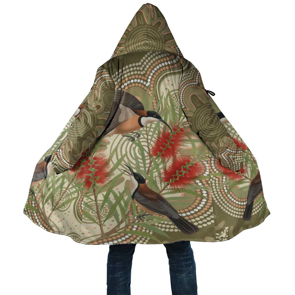 Australia Eastern Spinebill Cloak Aussie Honeyeater Bottlebrush Indigenous Art - Aussie Hoodie