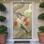 Australia Eastern Spinebill Door Cover Aussie Honeyeater Bottlebrush Indigenous Art - Aussie Hoodie