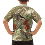 Australia Eastern Spinebill Family Matching Summer Maxi Dress and Hawaiian Shirt Aussie Honeyeater Bottlebrush Indigenous Art - Aussie Hoodie