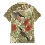 Australia Eastern Spinebill Family Matching Summer Maxi Dress and Hawaiian Shirt Aussie Honeyeater Bottlebrush Indigenous Art - Aussie Hoodie