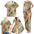 Australia Eastern Spinebill Family Matching Tank Maxi Dress and Hawaiian Shirt Aussie Honeyeater Bottlebrush Indigenous Art - Aussie Hoodie