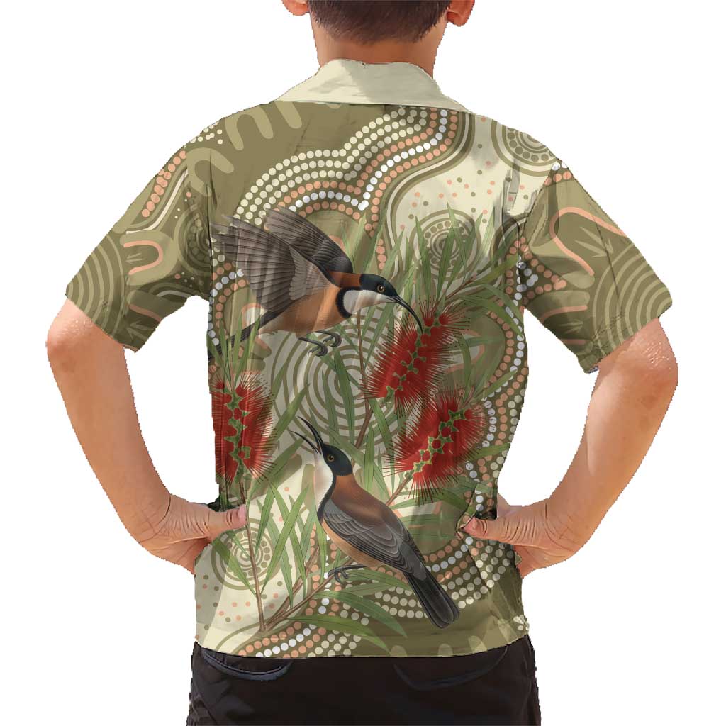 Australia Eastern Spinebill Family Matching Tank Maxi Dress and Hawaiian Shirt Aussie Honeyeater Bottlebrush Indigenous Art - Aussie Hoodie