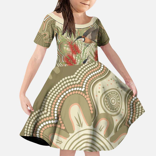 Australia Eastern Spinebill Family Matching Tank Maxi Dress and Hawaiian Shirt Aussie Honeyeater Bottlebrush Indigenous Art - Aussie Hoodie