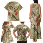 Australia Eastern Spinebill Family Matching Tank Maxi Dress and Hawaiian Shirt Aussie Honeyeater Bottlebrush Indigenous Art - Aussie Hoodie