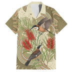 Australia Eastern Spinebill Hawaiian Shirt Aussie Honeyeater Bottlebrush Indigenous Art - Aussie Hoodie