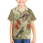 Australia Eastern Spinebill Hawaiian Shirt Aussie Honeyeater Bottlebrush Indigenous Art - Aussie Hoodie