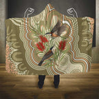 Australia Eastern Spinebill Hooded Blanket Aussie Honeyeater Bottlebrush Indigenous Art - Aussie Hoodie