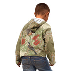 Australia Eastern Spinebill Kid Hoodie Aussie Honeyeater Bottlebrush Indigenous Art - Aussie Hoodie