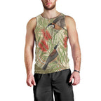 Australia Eastern Spinebill Men Tank Top Aussie Honeyeater Bottlebrush Indigenous Art - Aussie Hoodie