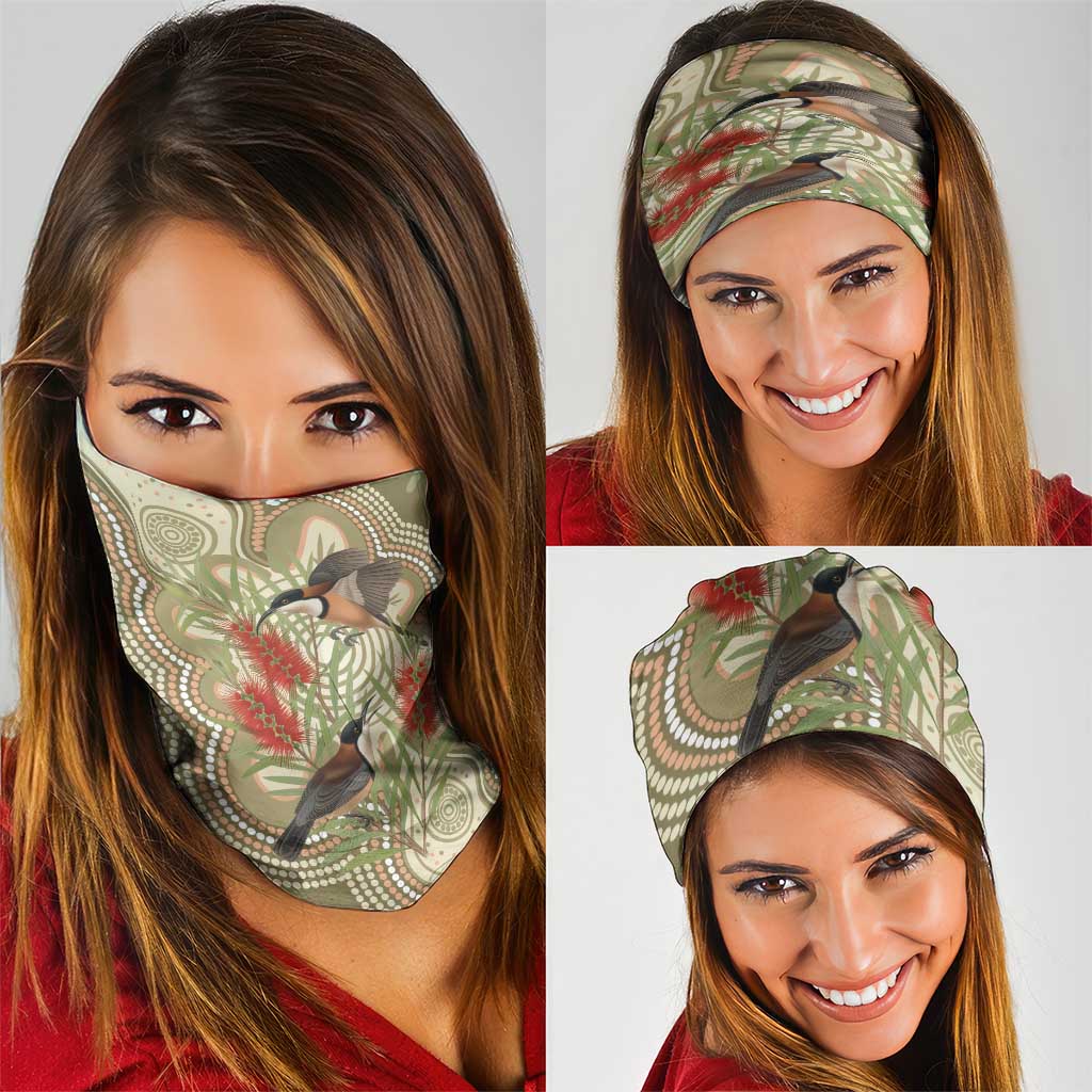 Australia Eastern Spinebill Neck Gaiter Aussie Honeyeater Bottlebrush Indigenous Art - Aussie Hoodie