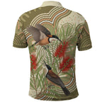 Australia Eastern Spinebill Polo Shirt Aussie Honeyeater Bottlebrush Indigenous Art - Aussie Hoodie