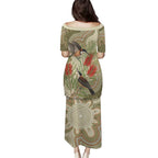 Australia Eastern Spinebill Puletasi Aussie Honeyeater Bottlebrush Indigenous Art - Aussie Hoodie