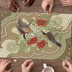Australia Eastern Spinebill Puzzle Aussie Honeyeater Bottlebrush Indigenous Art - Aussie Hoodie
