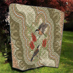 Australia Eastern Spinebill Quilt Aussie Honeyeater Bottlebrush Indigenous Art - Aussie Hoodie