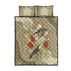 Australia Eastern Spinebill Quilt Bed Set Aussie Honeyeater Bottlebrush Indigenous Art - Aussie Hoodie