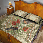 Australia Eastern Spinebill Quilt Bed Set Aussie Honeyeater Bottlebrush Indigenous Art - Aussie Hoodie