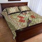 Australia Eastern Spinebill Quilt Bed Set Aussie Honeyeater Bottlebrush Indigenous Art - Aussie Hoodie