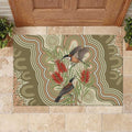 Australia Eastern Spinebill Rubber Doormat Aussie Honeyeater Bottlebrush Indigenous Art - Aussie Hoodie
