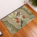Australia Eastern Spinebill Rubber Doormat Aussie Honeyeater Bottlebrush Indigenous Art - Aussie Hoodie