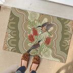 Australia Eastern Spinebill Rubber Doormat Aussie Honeyeater Bottlebrush Indigenous Art - Aussie Hoodie