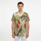 Australia Eastern Spinebill Scrub Top Aussie Honeyeater Bottlebrush Indigenous Art - Aussie Hoodie