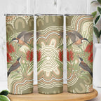 Australia Eastern Spinebill Skinny Tumbler Aussie Honeyeater Bottlebrush Indigenous Art - Aussie Hoodie