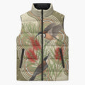 Australia Eastern Spinebill Sleeveless Puffer Jacket Aussie Honeyeater Bottlebrush Indigenous Art - Aussie Hoodie
