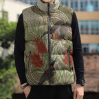 Australia Eastern Spinebill Sleeveless Puffer Jacket Aussie Honeyeater Bottlebrush Indigenous Art - Aussie Hoodie