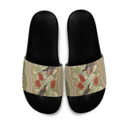 Australia Eastern Spinebill Slide Sandals Aussie Honeyeater Bottlebrush Indigenous Art - Aussie Hoodie