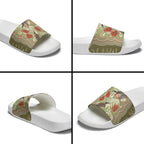 Australia Eastern Spinebill Slide Sandals Aussie Honeyeater Bottlebrush Indigenous Art - Aussie Hoodie