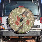 Australia Eastern Spinebill Spare Tire Cover Aussie Honeyeater Bottlebrush Indigenous Art - Aussie Hoodie