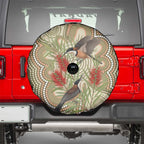Australia Eastern Spinebill Spare Tire Cover Aussie Honeyeater Bottlebrush Indigenous Art - Aussie Hoodie