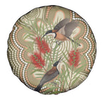 Australia Eastern Spinebill Spare Tire Cover Aussie Honeyeater Bottlebrush Indigenous Art - Aussie Hoodie